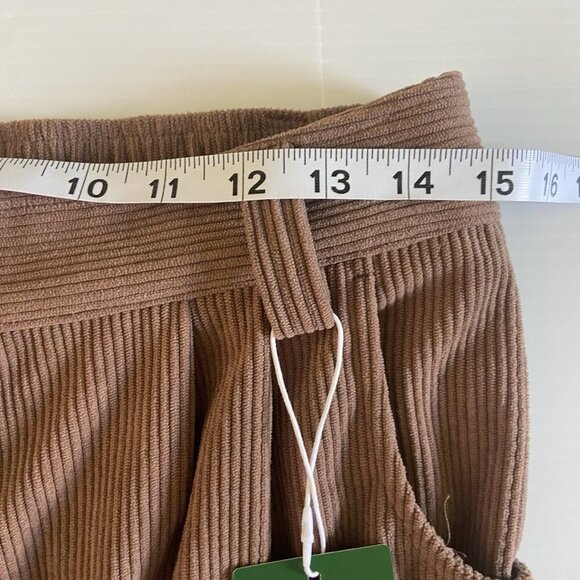 Halara Mid Rise Button Zipper Side Pocket Corduroy Pants Cocoa Brown Size M NEW - Picture 10 of 12